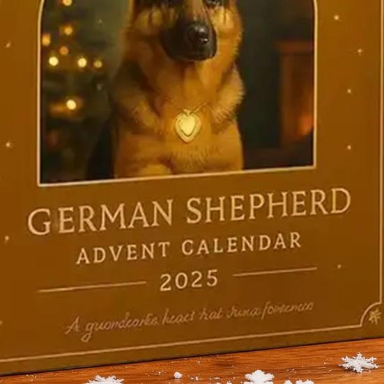 Christmas Advent Calendar German Shepherd Design 24-Day Countdown Decoration Multifunctional Holiday Decor