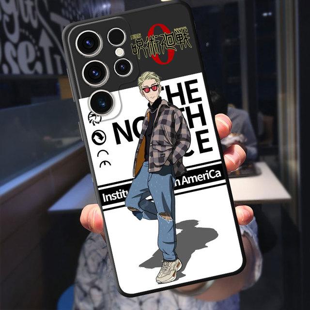 Fall für Samsung Galaxy S21 S23 Ultra 5g S8 S7 S20 Fe S22 Plus S10e S10 Niedlichen Cartoon Jujutsu kaisen Pullover Unten Jacke Abdeckung