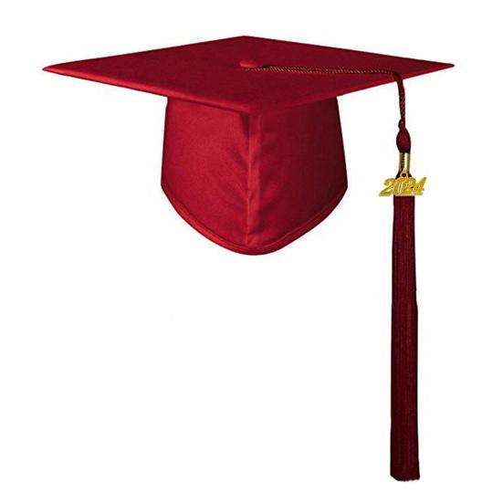 Kapelusz unisex dla dorosłych z frędzlami w jednolitym kolorze 2024 kapelusz kawalerski z okazji ukończenia szkoły świąteczny wystrój imprezy