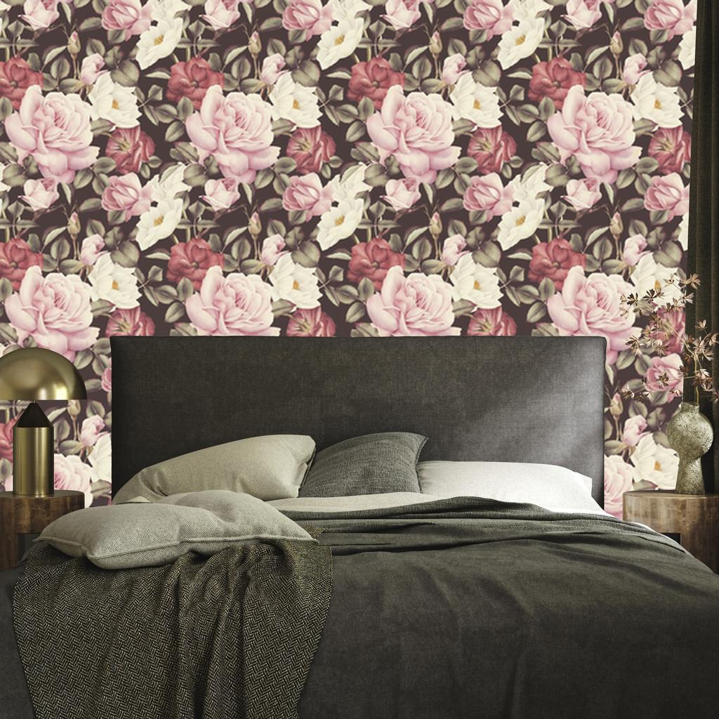 Colorful Roses and Vintage Watercolor Wallpaper 50x1000