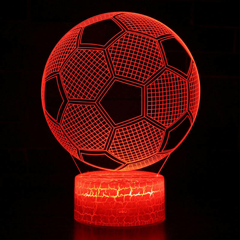 3D LED Night Sight Football Pattern 7 Color Change Desk Lamp For Kids