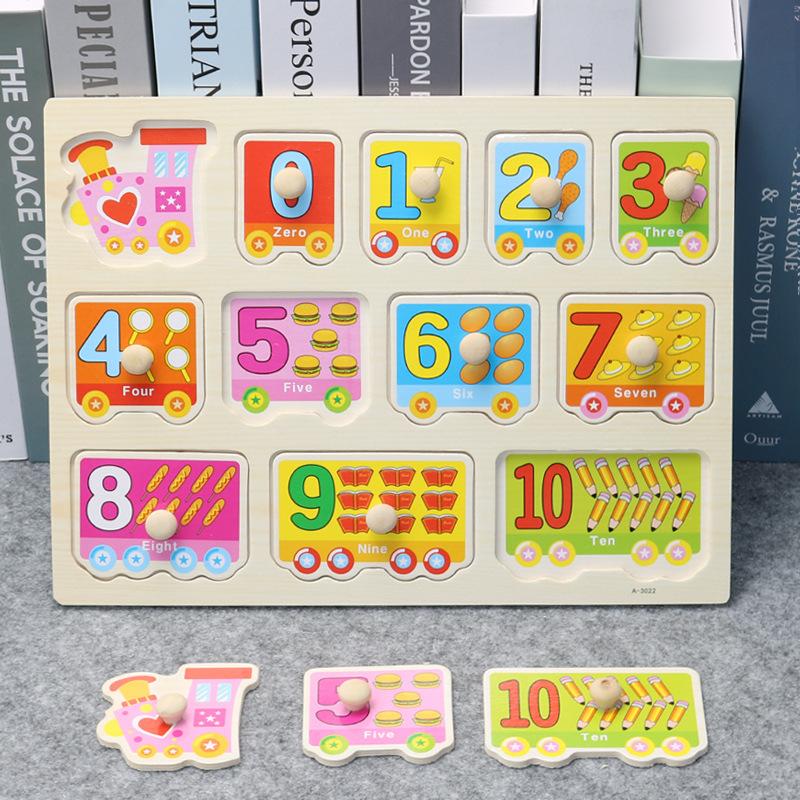 Children'S Montessori Early Education Panel Hand Grab Board 1-2 Years Old 3 Babies Wooden Puzzles Enlightenment Cognitive Pairing Educational Toys