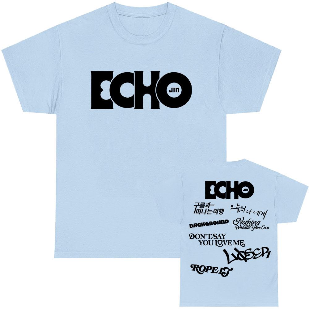 Echo Solo Album 2025 NEW T-shirt Jin Korean Boys' Band Member Tshirts Short Sleeve Cotton Unisex Streetwear Casual Men Clothing