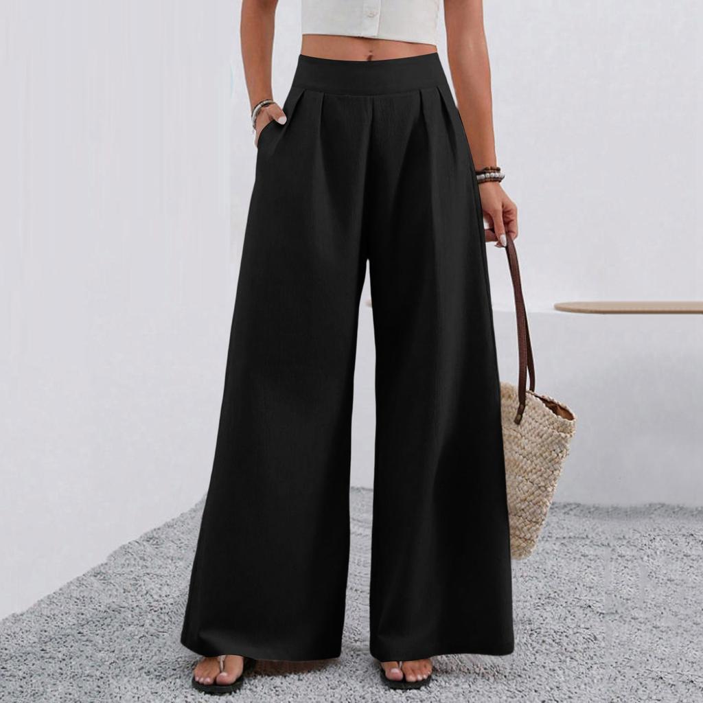 Modische Damenhose mit lockerem Schnitt, bequem, mit Taschen, hoch tailliert, vielseitig