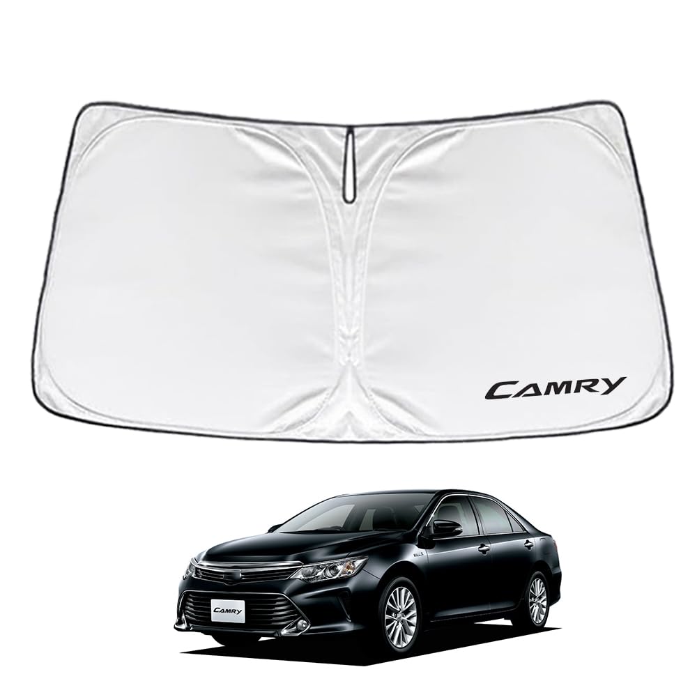 

SAWAKAKI Sunshade for Camry AX70 Series Custom Designed for Windshield Features Logo Sun Heat UV Heat Relief Compact Storage - - - Protection,