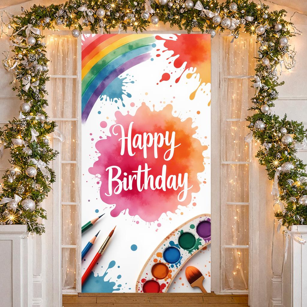 Party Celebration Backdrop Splash Pattern Birthday Decor Banner Celebration Display Artistic  Birthday Party Banner