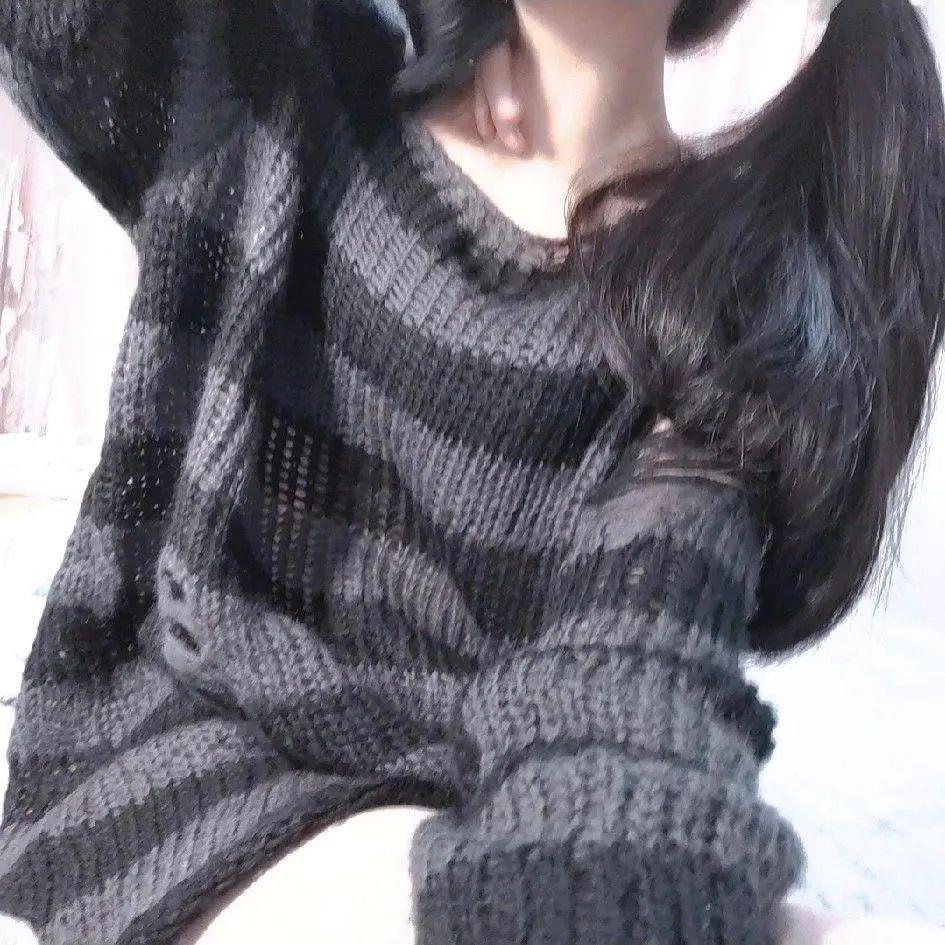 Ripped Striped Korean Sweater - Unisex, Color Block Knitwear