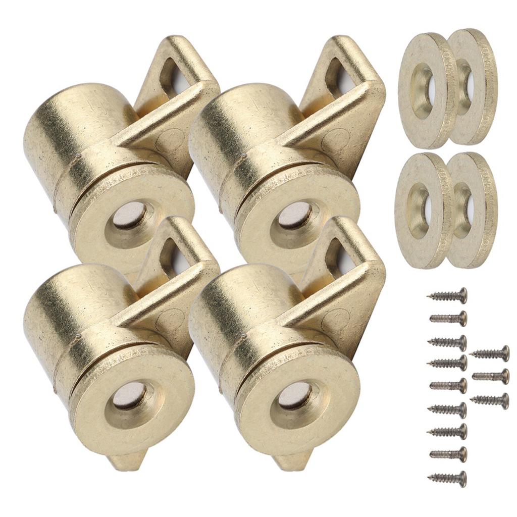 4 Stück Vintage Zinklegierung Magnetische Türfeststeller Beschläge Schrank Schrank Zubehör Gold