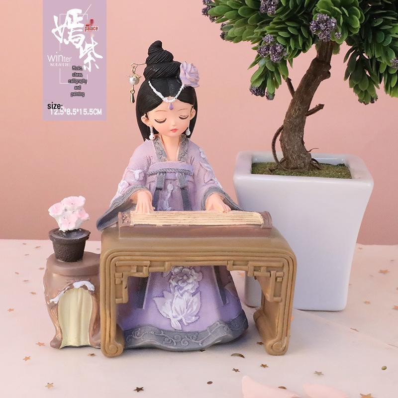 

Креативная смола Принцесса Ханьфу Ретро Украшение – Подарок на день рождения для девочки Single