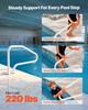 Pool Rail, 122 x 81.3 cm Pool Handrail, 100kg Load Capacity Heavy Duty Stainless Steel Swimming Handrail, Seamless Welding, Recessed or Base Mount,