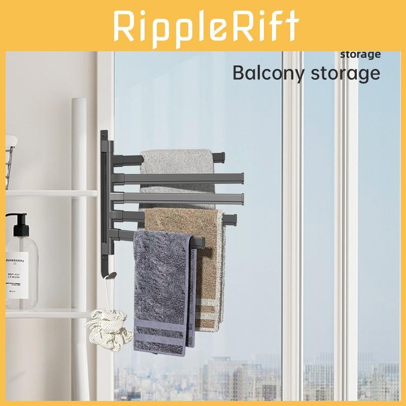 Rack Towel Swivel Wall Mounted Black Bar Hanger Rustproof Bathroom Rotation 180