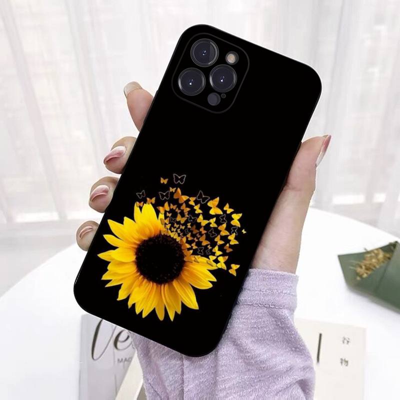 Clear Sunflower Phone Case Silicone Soft For iphone 14 13 12 11 Pro Mini XS MAX 8 7 6 Plus X 2020 XR Shell