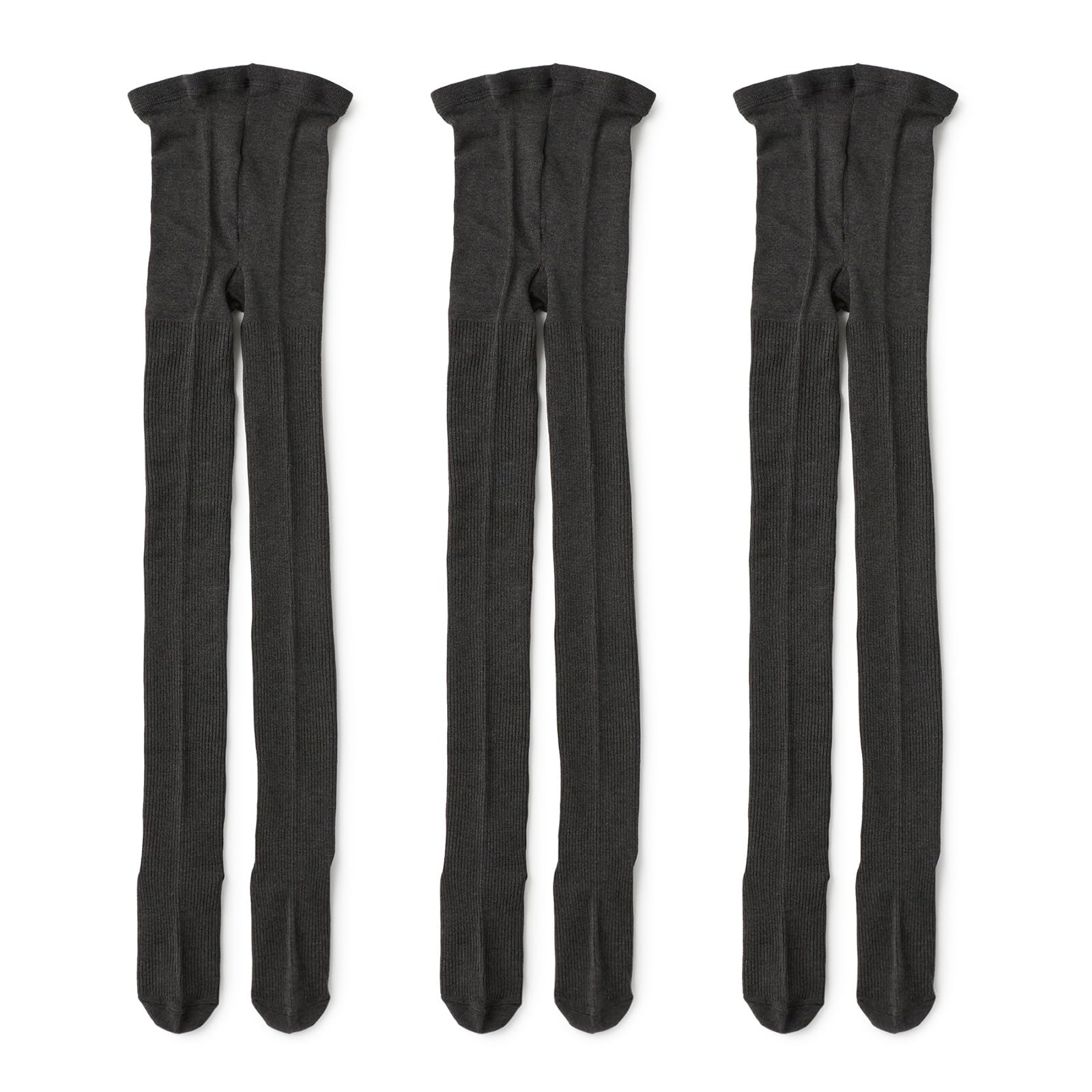 

Ribbed Knit Tights for Women Capsaicin Back Mark Charcoal L [Onkatsu Honpo] - Warm, Extract, Antibacterial, Deodorizing, Antistatic, Breathable,