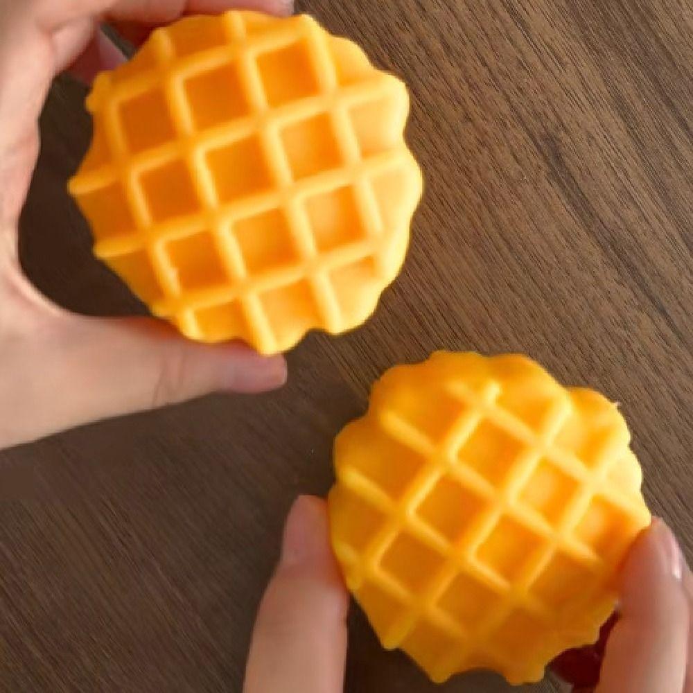 Crunchy Crackling Waffle Squishy Toy Building Blocks Realistic Dessert Pinch Children's Gifts