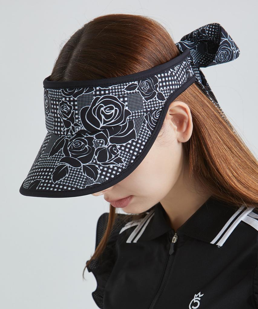CHUCUCHU Ribbon Visor (Flower Black) Cbfss-Vht002W
