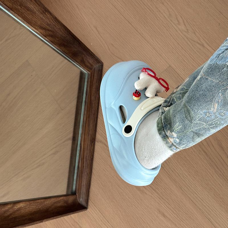 Cute Cartoon Miffy Rabbit Two Wearing Hole Shoes Women's Summer Platform with Skirt Non-slip Outer Bag Head Sandals