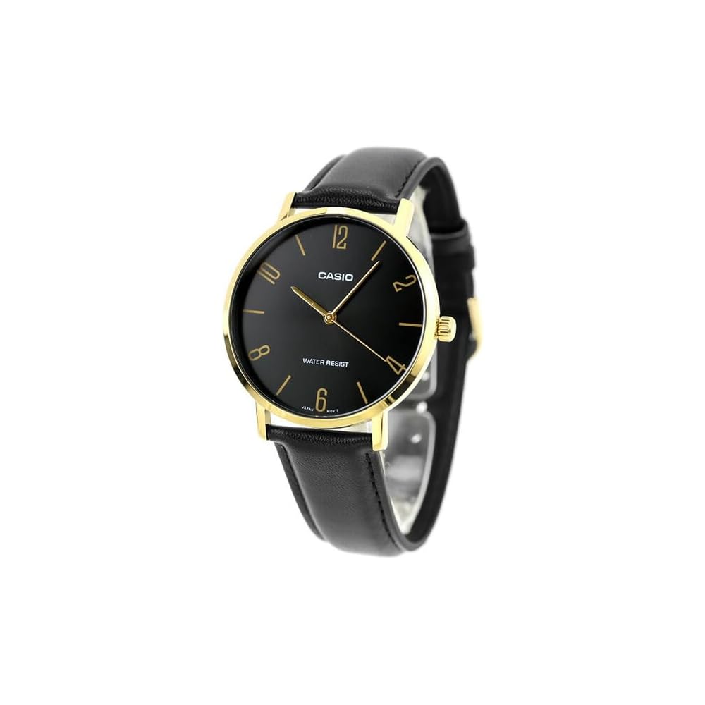 Casio Cheap Casio Standard Quartz Men s Watch MTP-VT01GL-1B2 Leather Strap Water Resistant 50m