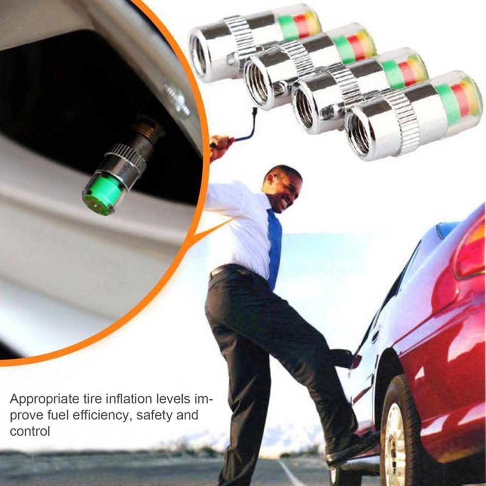 Automotive Alert External Tire Cap Tire Pressure Gauge Monitor Tire Pressure Cap Valve Nozzle