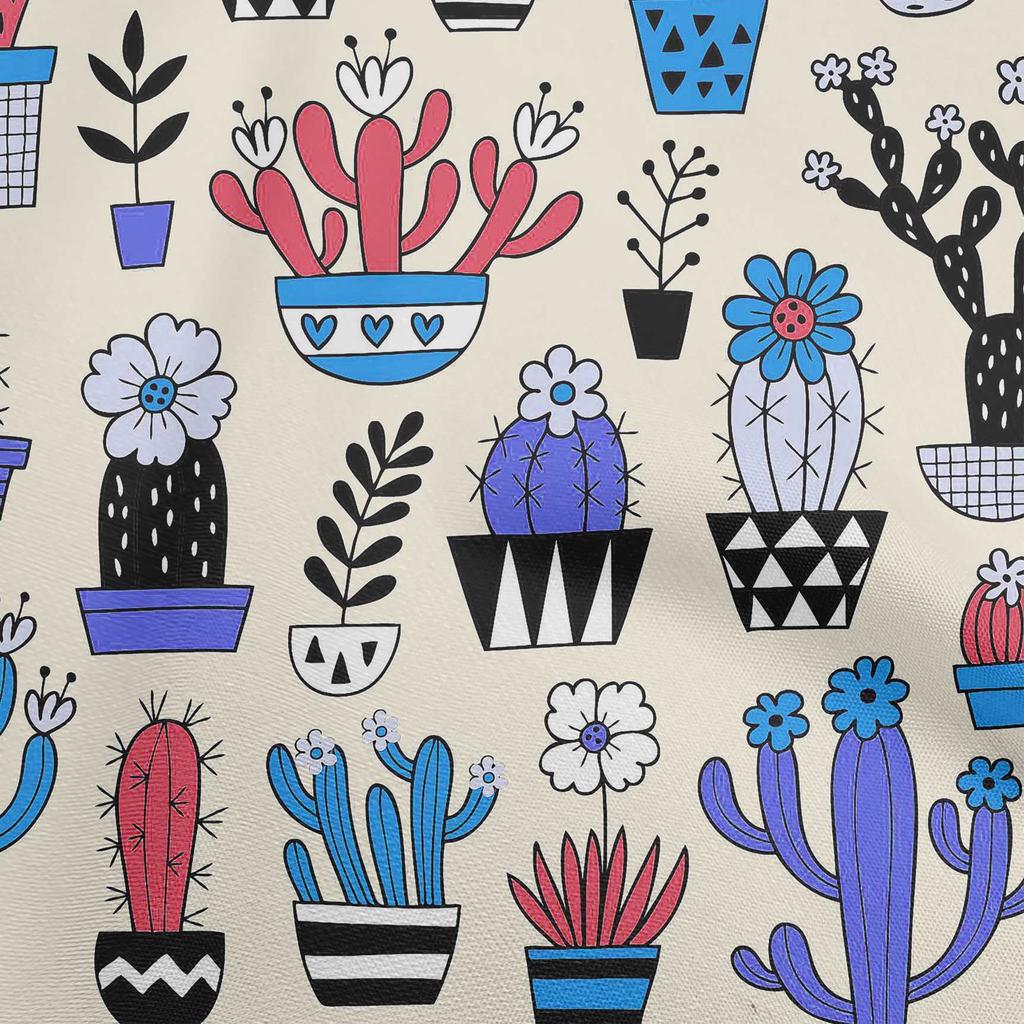 oneOone Cotton Flex Dusty Green Fabric Cactus Diy Clothing Quilting Fabric Print Fabric By Yard 40 Inch