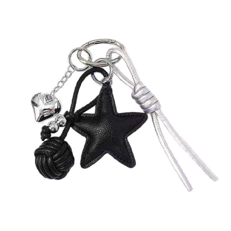 Creative Leather Star and Heart Keychain Gift Ideas for Birthdays Holidays Unique Bag Ornament