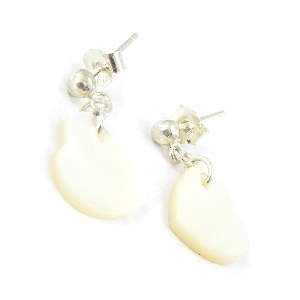 Les Trésors De Lily [E9105] - Boucles Argent 'Pure Love' Nacre