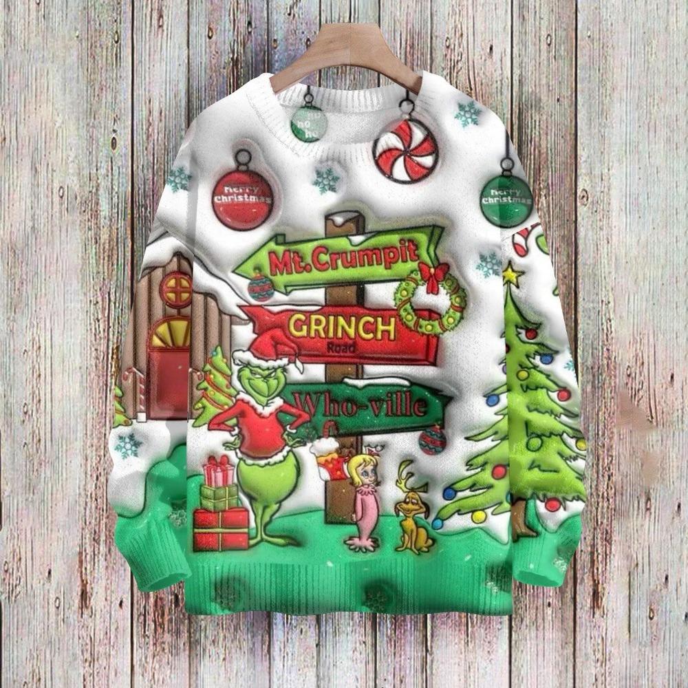 Christmas Fashion Men and Women's T-shirt Green Monster Print O-Neck Pullover Top Casual Outdoor Sweatshirt Kids T-shirt Top Clothing