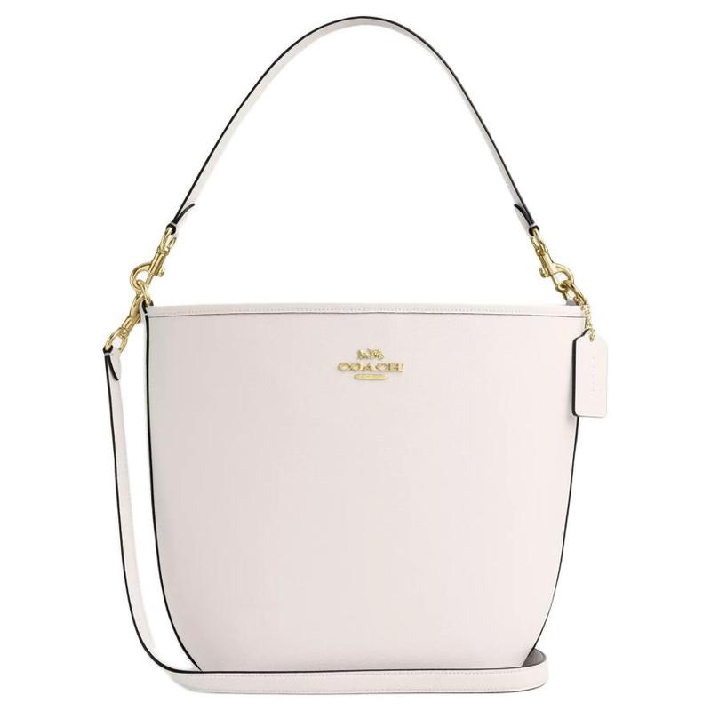 

COACH City 34 Detachable Shoulder Strap Snap Closure Leather Crossbody Shoulder Bag Large Women s Chalk рожевий