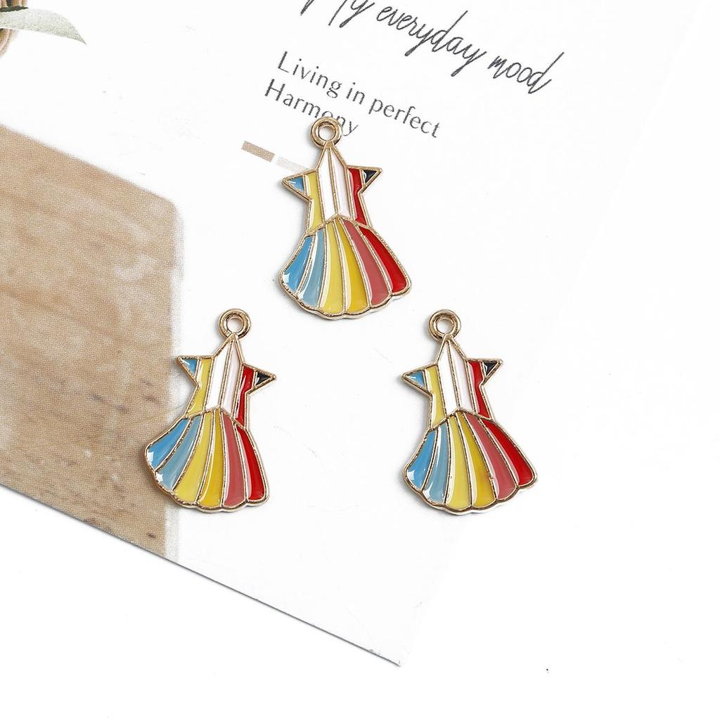 4Pcs Multiple Styles Alloy Metal Drop Oil Colorful Accessories For Jewelry Component Making DIY Necklace Bracelet Earring