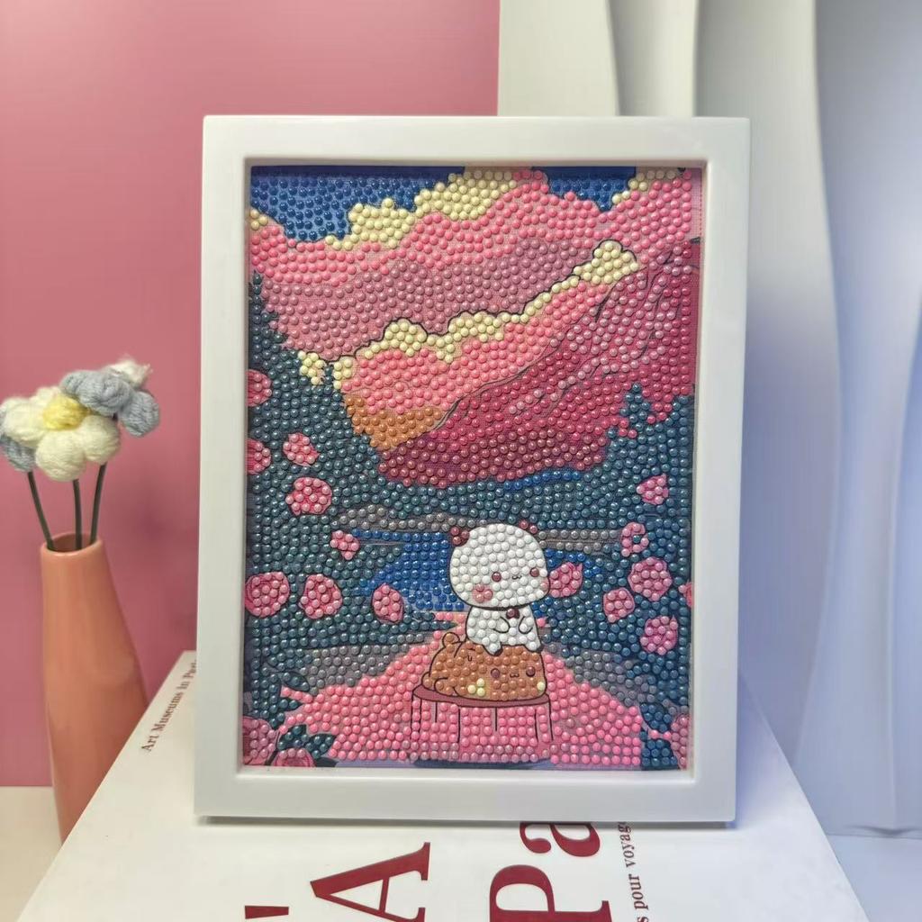 Children'S Diamond Painting Framed Handmade Diy Material Bag Sanrio Diamond Paste Painting Concentration Toy