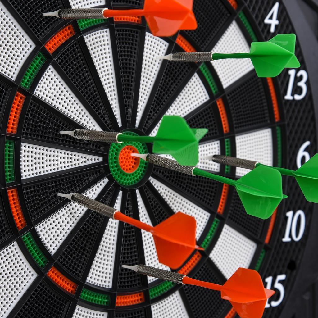 Dart Board Set, Electronic Dartboard with LED Digital Score Display, Soft Tip Darts, 27 Games, Speaker Sound