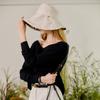 DakS Women S Beige Check contraSt Linen Floppy Hat Dbhe4e121i2