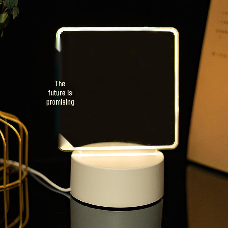 3D Acrylic LED Handwriting Tablet Night Light with Erasable Glow Message Board