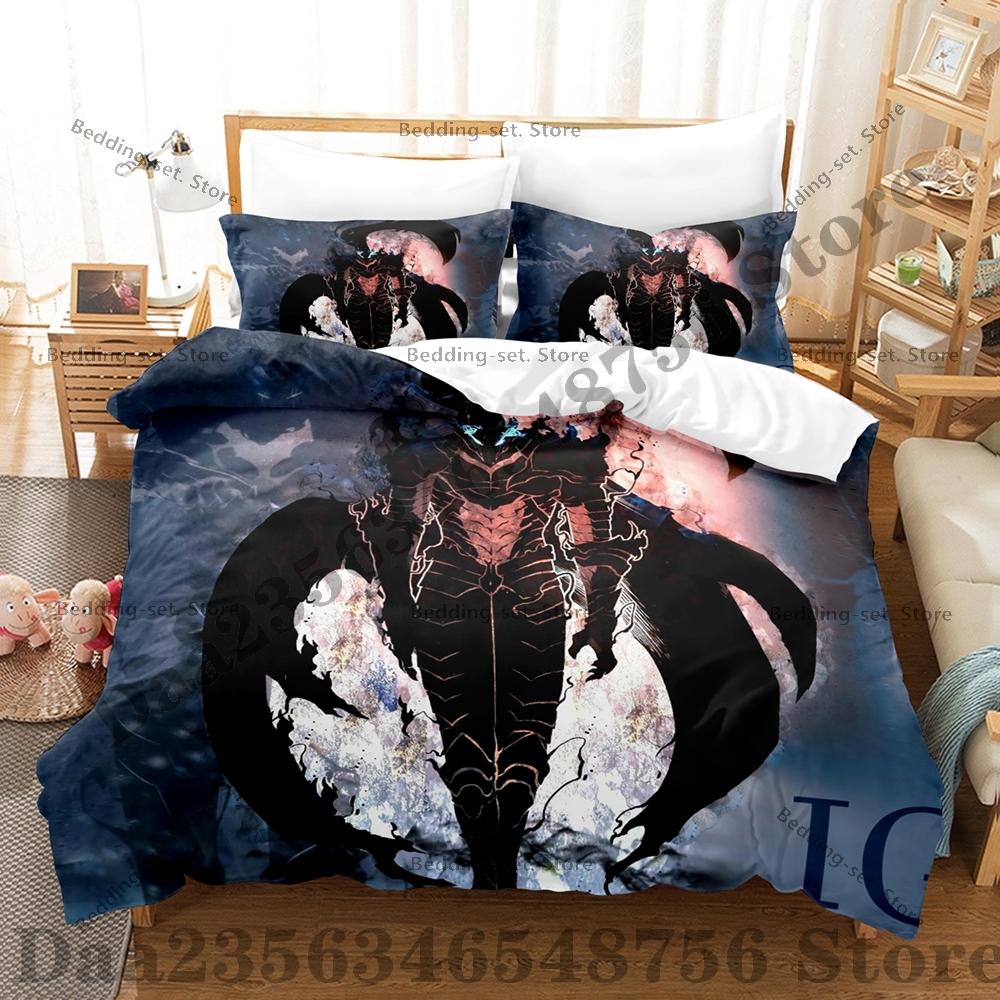 Comforter Solo-Leveling Three-Piece Set Sung Jin-Woo Bedding Set Single Twin Full Queen King Size Bed Set Bedroom s Anime