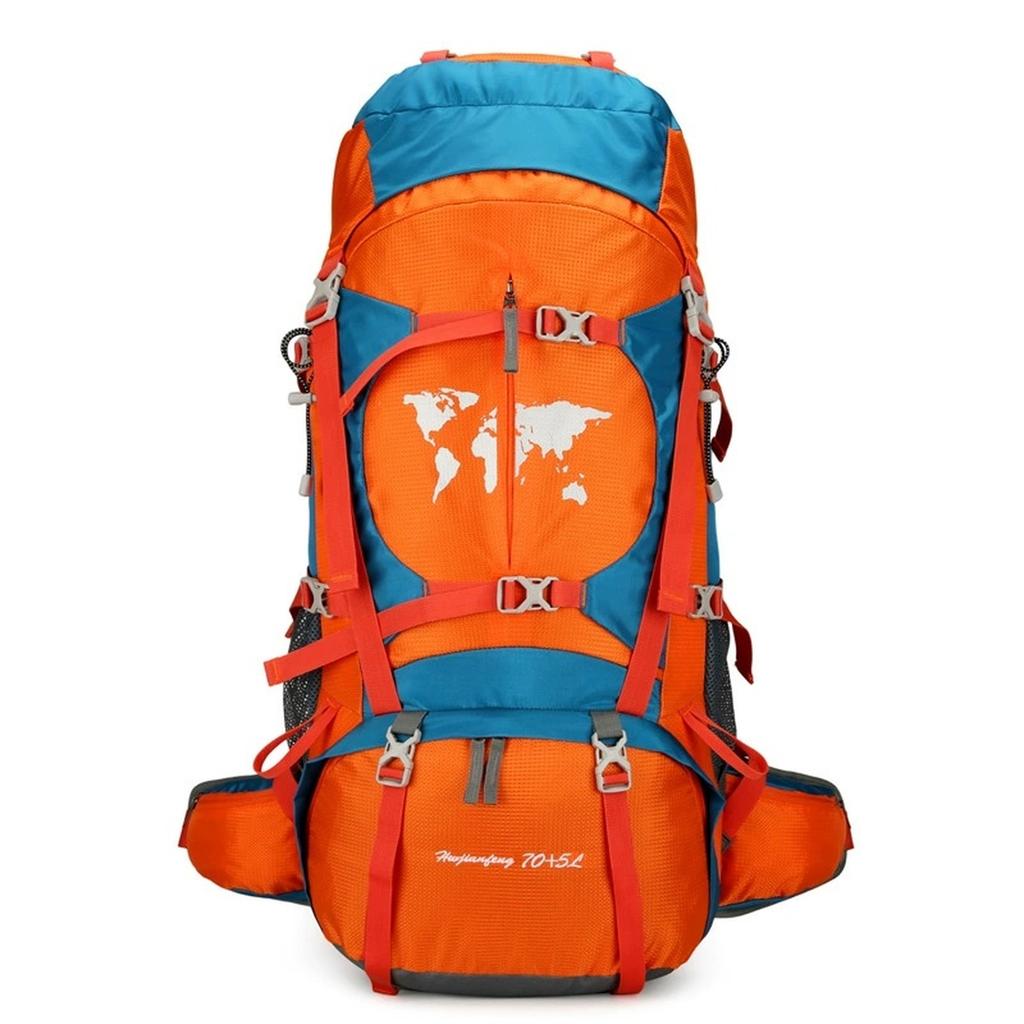Outdoor Camping 75L Große Kapazität Bergsteigerrucksack Oxford-Gewebe Outdoor Wanderrucksack Reise Camping Standrucksack