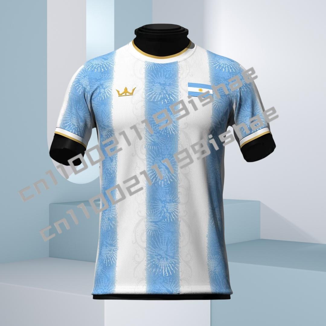 2026 New Summer Argentina Men Short Sleeved T-shirt 3D Printed Custom Fashionable Street Sports Round Neck Football Jersey S