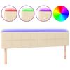VidaXL LED Headboard Bedroom Furniture Double Bed Accessory Head of Bed Frame Interior Cream 3121631