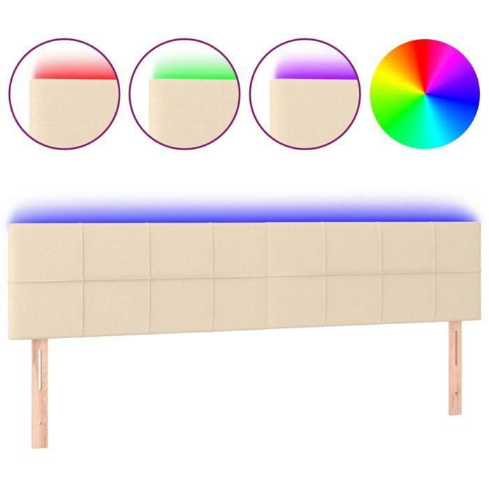 VidaXL LED Headboard Bedroom Furniture Double Bed Accessory Head of Bed Frame Interior Cream 3121631