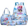 3Pcs/set Anime K-Pop Demon Hunters Printed Backpack Handbag Pencil Case for Teenager Student Bookbag Schoolbag Women Large Capacity Waterproof Bag
