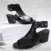 Fashion Girl Thick High Heels Sandals Woman 2025 Summer New Modern Dance High Top Sandals Fashionable Sexy Black Suede Women's Shoes