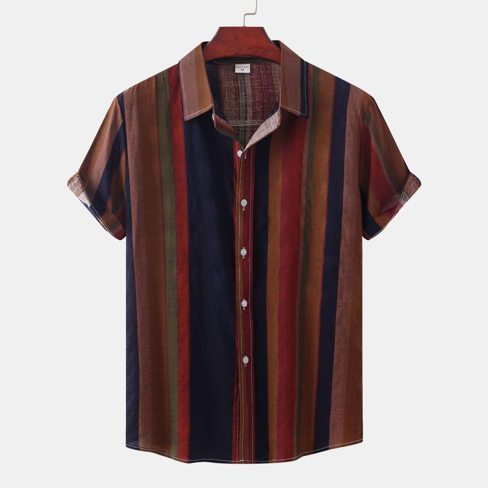 2026 Summer New Printed Short Sleeved Men's Flower Shirt with Quick Drying Pattern