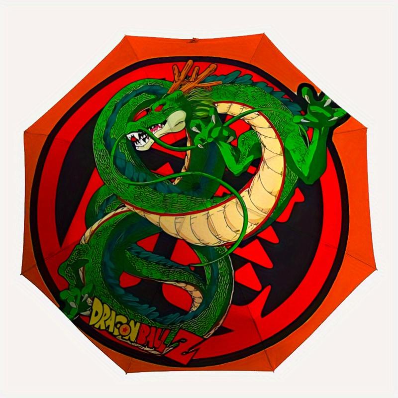 

1pc Dragon Ball Automatic Folding Umbrella, Portable Collapsible Design, 8-Rib Iron Frame, , All-Season Casual Outdoor Accessory for Christmas Birthda