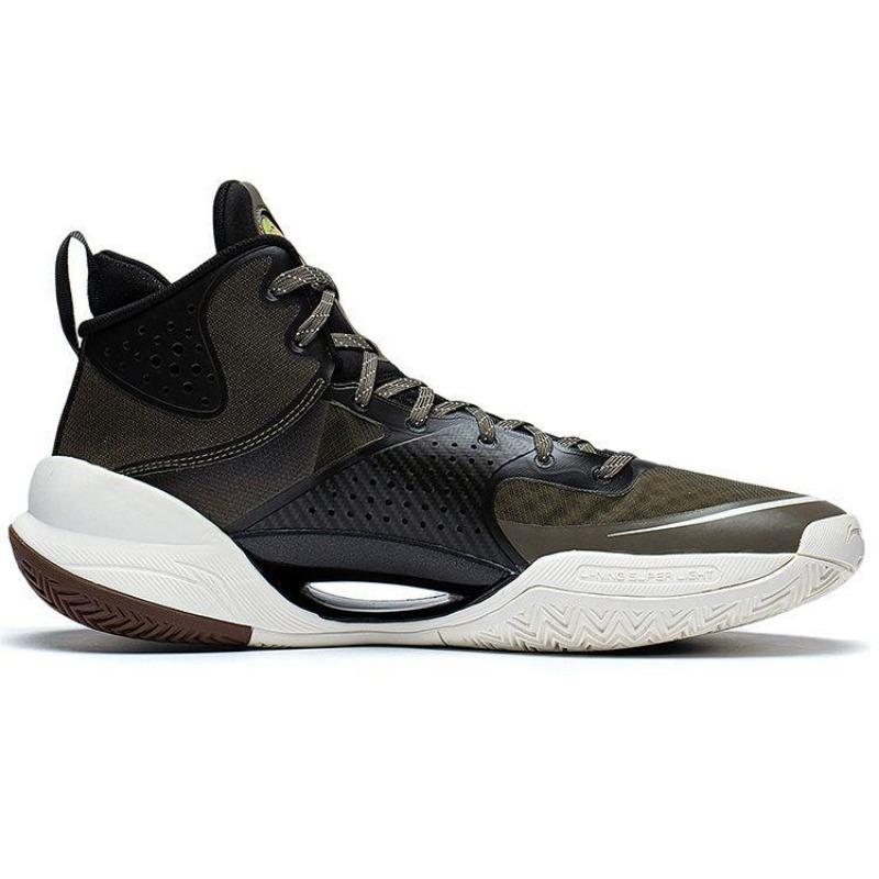 Li-Ning Super Light Men Mid Top Basketball Shoes Black Green ABAS027-12