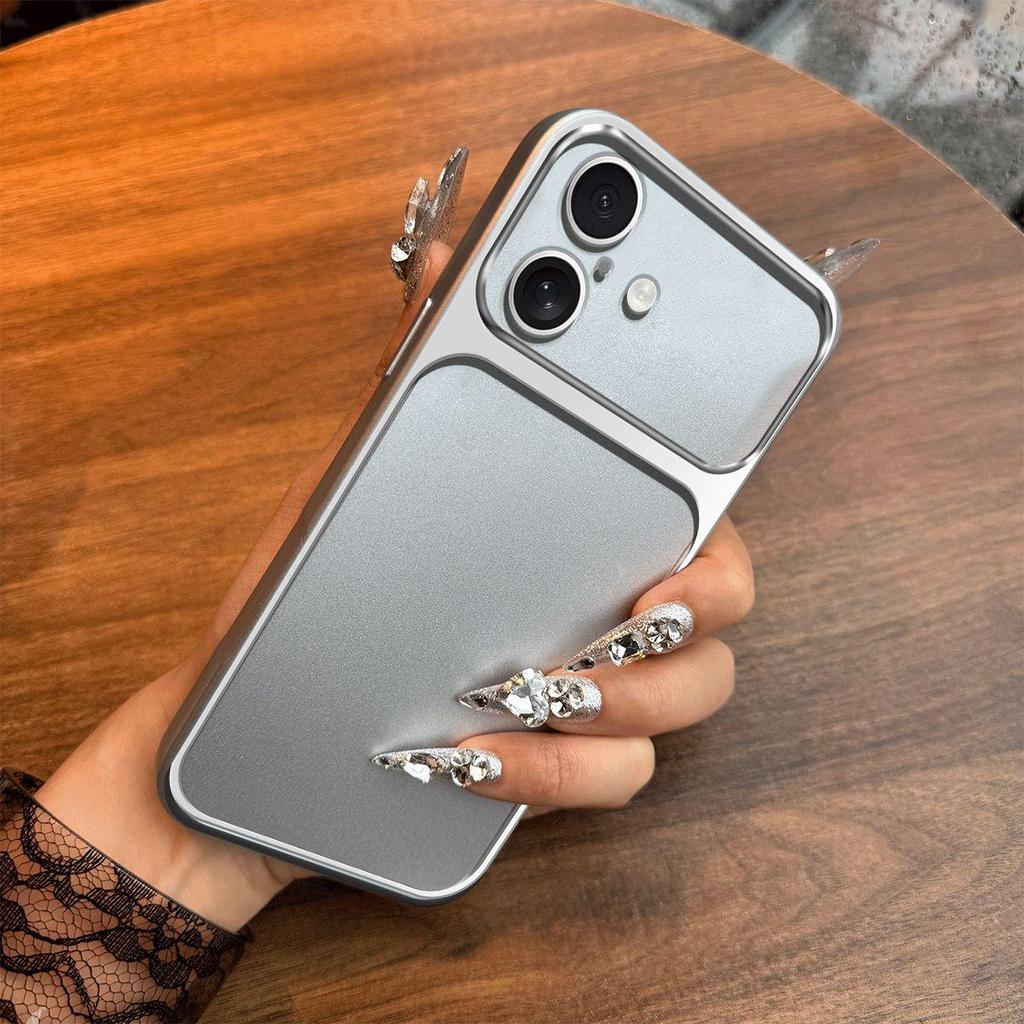 Case for iPhone 16 Plus Metal Texture Matte Back Soft TPU Bumper Shockproof Cover