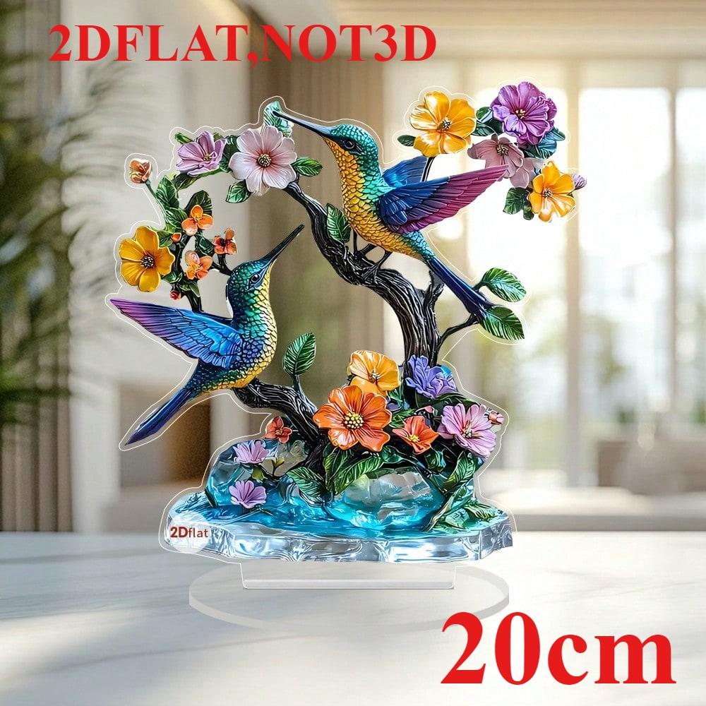 Bohemian kolibřík, 2D plochý akryl, stolní dekorace, ozdoby, vhodné do obývacího pokoje, kanceláře, na párty, Vánoce, Halloween