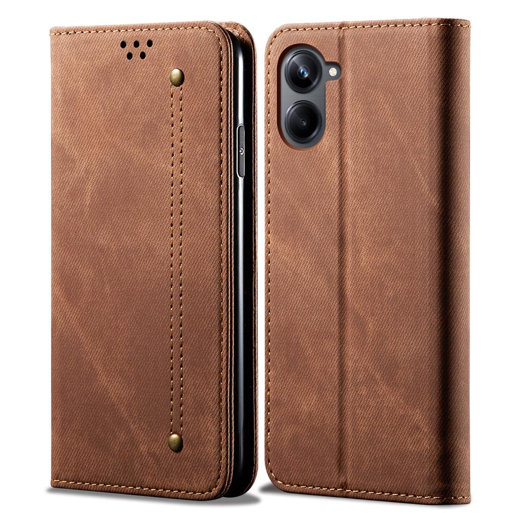 Para Samsung Galaxy A06 4G Capa Textura de Tecido Jeans Anti-Arranhões Couro Suporte Capa de Telefone