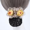 Flower Hairpin Women Spring Clip Headdress Hairgrips Cover Net Vintage Korean Bun Snood  Female