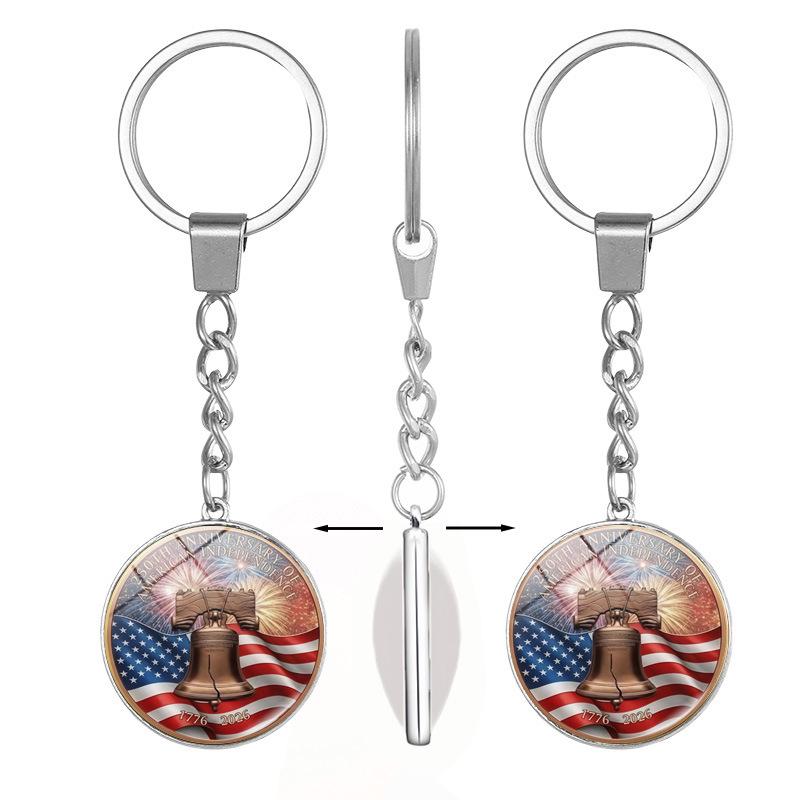 250th US Independence Day Rotating Alloy Keychain Gift