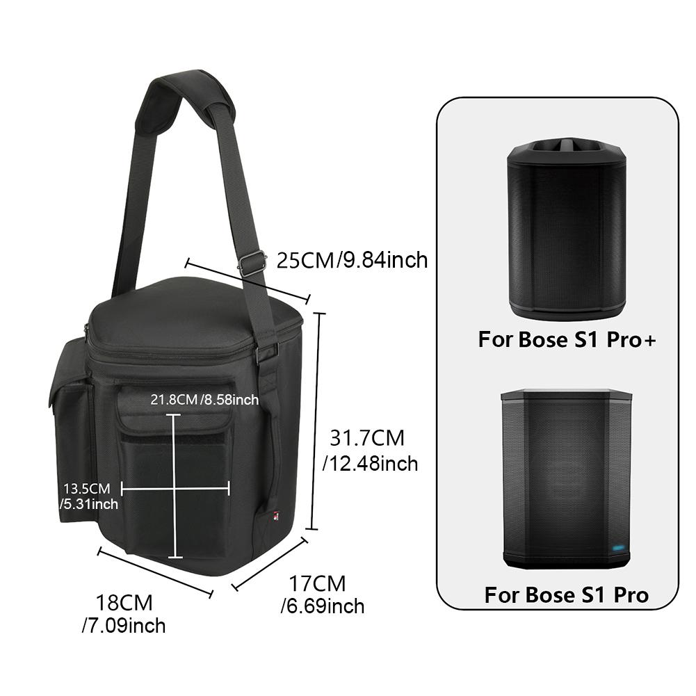 Travel Carrying Case with Shoulder Strap Storage Bag Portable Carry Bag Holder Protective Case for Bose S1 Pro/S1 Pro+ Speaker