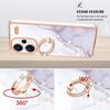 For Xiaomi Redmi Note 13 Pro+ 5G Case with Ring Kickstand Marble Pattern Electroplating TPU Back Cover