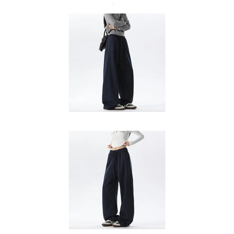 Cotton Drawstring Wide Leg Sweatpants, Loose Straight Leg Casual Sports Five Points Trousers For Summer Streetwear